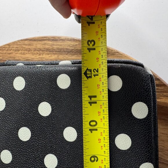 Kate Spade Small Tablet Padded Case Black And White Polka Dot Vinyl Shiny - Picture 3 of 6